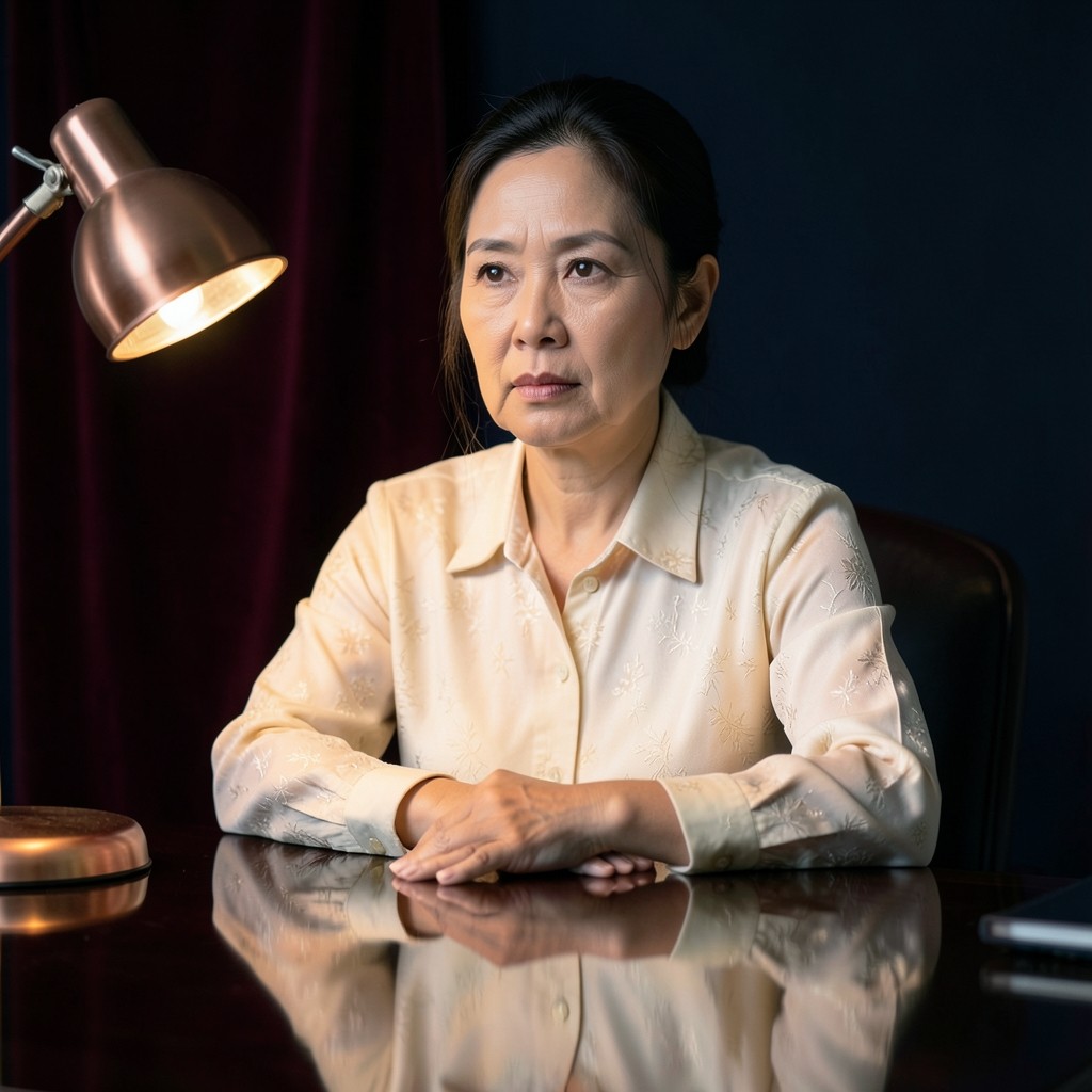 Naree Srisuk seated at the planning desk under a copper lamp